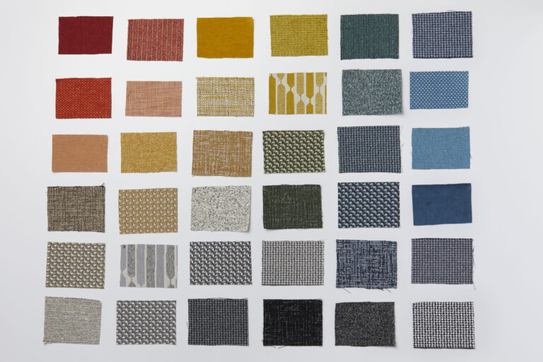 Various swatches West Elm Designtex textiles